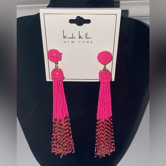 Nicole Miller Jewelry - Pink and Gold Tassel Earrings